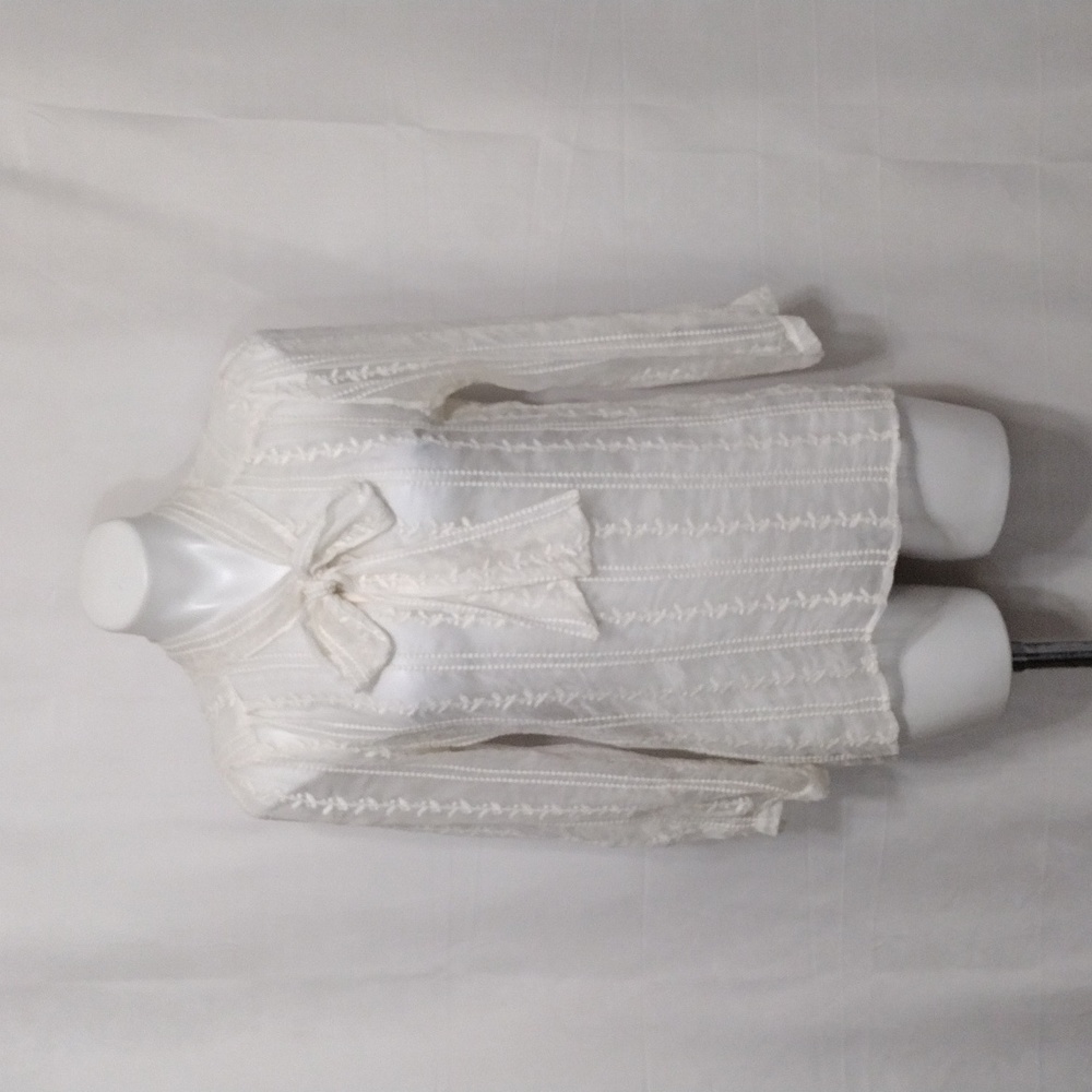 Vintage Charlotte Tarantola Silk Embroidered Sheer Blouse M Romantic Victorian